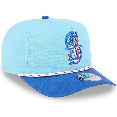 Men's New Era Light Blue/Blue Seattle Mariners 2025 Fourth of July Golfer Snapback Hat