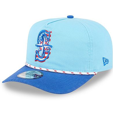 Men's New Era Light Blue/Blue Seattle Mariners 2025 Fourth of July Golfer Snapback Hat