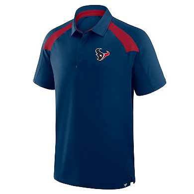 Men's Fanatics Navy Houston Texans Back Around Raglan Polo