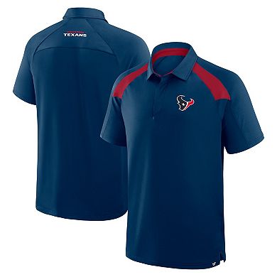 Men's Fanatics Navy Houston Texans Back Around Raglan Polo
