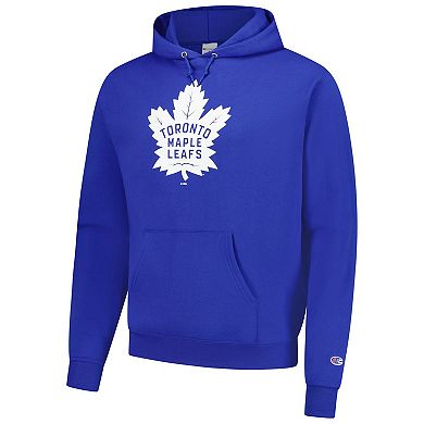 Men's Champion Blue Toronto Maple Leafs Primary Logo 1-Hit Pullover Hoodie