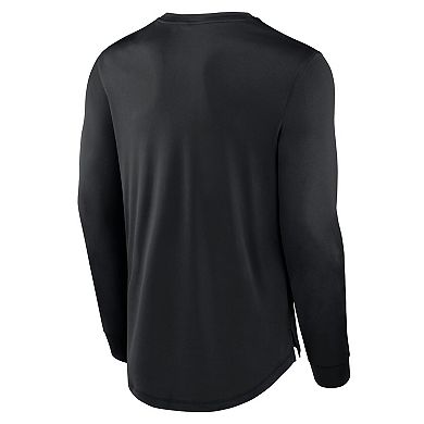 Men's Fanatics Black Carolina Panthers Blackout Long Sleeve T-Shirt