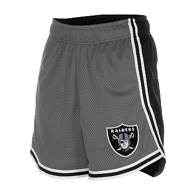 Women's New Era Silver/Black Las Vegas Raiders Sport Classics Mesh Shorts