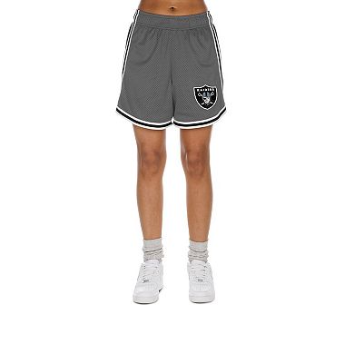 Women's New Era Silver/Black Las Vegas Raiders Sport Classics Mesh Shorts