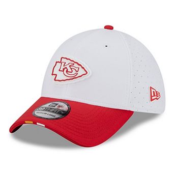 Men's New Era White/Red Kansas City Chiefs 2025 NFL Training Camp 39THIRTY Flex Hat