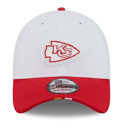 Men's New Era White/Red Kansas City Chiefs 2025 NFL Training Camp 39THIRTY Flex Hat