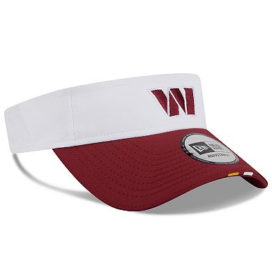 Men's New Era White/Burgundy Washington Commanders 2025 NFL Training Camp Adjustable Visor
