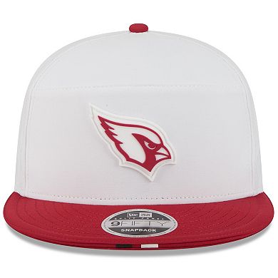 Men's New Era White/Cardinal Arizona Cardinals 2025 NFL Training Camp Split Panel 9FIFTY Snapback Hat