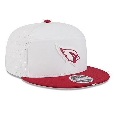 Men's New Era White/Cardinal Arizona Cardinals 2025 NFL Training Camp Split Panel 9FIFTY Snapback Hat