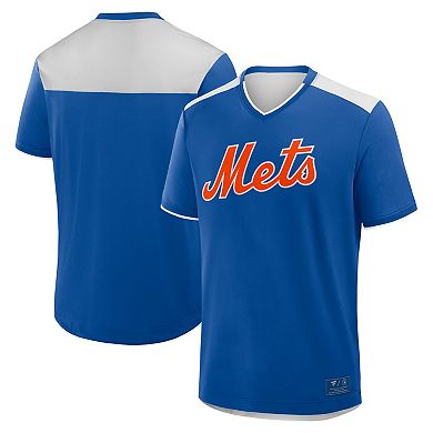 Men's Fanatics Royal New York Mets Walk Off V-Neck T-Shirt