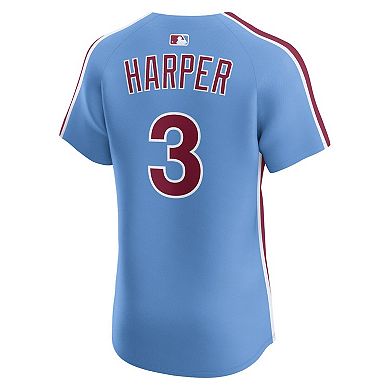 Men's Nike Bryce Harper Light Blue Philadelphia Phillies Alternate Elite Jersey