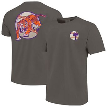 Men's Gray Clemson Tigers Palmetto C Baseball T-Shirt