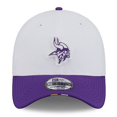 Men's New Era White/Purple Minnesota Vikings 2025 NFL Training Camp 39THIRTY Flex Hat
