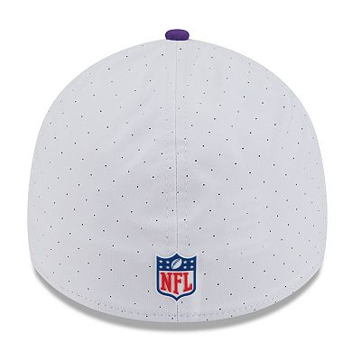 Men's New Era White/Purple Minnesota Vikings 2025 NFL Training Camp 39THIRTY Flex Hat
