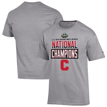 Men's Champion Gray Cornell Big Red 2025 NCAA Men's Lacrosse National Champions Locker Room T-Shirt