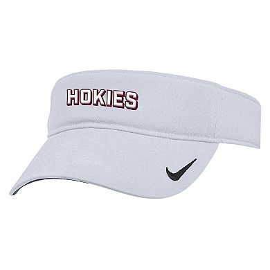 Men's Nike White Virginia Tech Hokies 2025 On-Field Ace Performance Adjustable Visor
