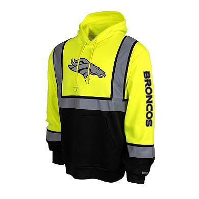 Men's Yellow Denver Broncos High-Visibility Safety Hooded Sweatshirt