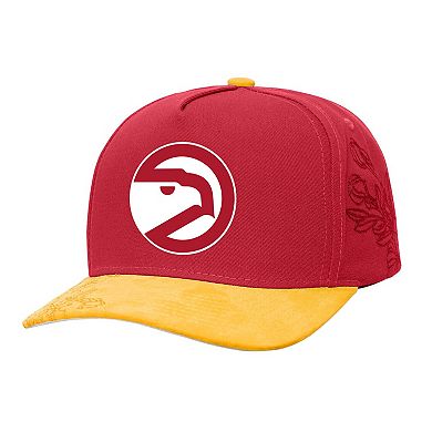 Men's Mitchell & Ness Red/Yellow Atlanta Hawks May Flowers Adjustable Hat
