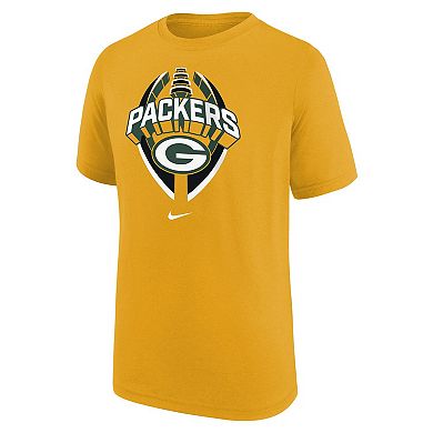 Youth Nike Gold Green Bay Packers Icon Legend T-Shirt