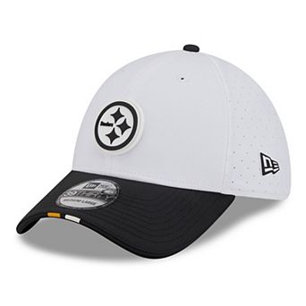 Men's New Era White/Black Pittsburgh Steelers 2025 NFL Training Camp 39THIRTY Flex Hat