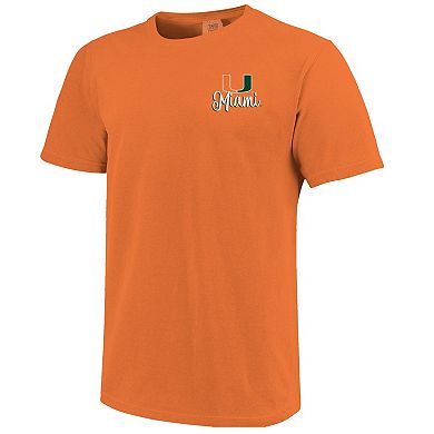 Women's Orange Miami Hurricanes Comfort Colors Campus Scene Drawing Script T-Shirt