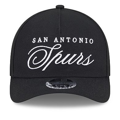 Men's New Era Black San Antonio Spurs 2025 NBA Draft M-Crown A-Frame 9FORTY Adjustable Hat