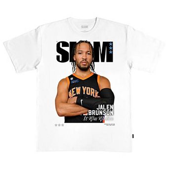 Men's Jalen Brunson White New York Knicks SLAM Cover T-Shirt