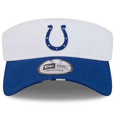 Men's New Era White/Royal Indianapolis Colts 2025 NFL Training Camp Adjustable Visor