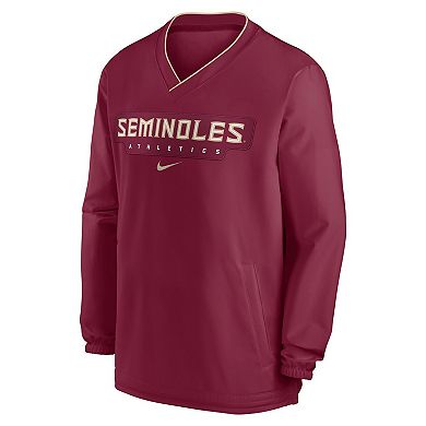 Men's Nike Garnet Florida State Seminoles 2024 Sideline Pullover Windshirt