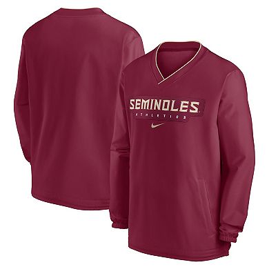 Men's Nike Garnet Florida State Seminoles 2024 Sideline Pullover Windshirt