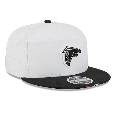 Men's New Era White/Black Atlanta Falcons 2025 NFL Training Camp Split Panel 9FIFTY Snapback Hat