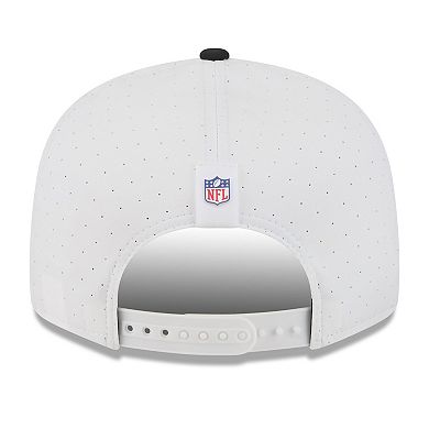 Men's New Era White/Black Atlanta Falcons 2025 NFL Training Camp Split Panel 9FIFTY Snapback Hat