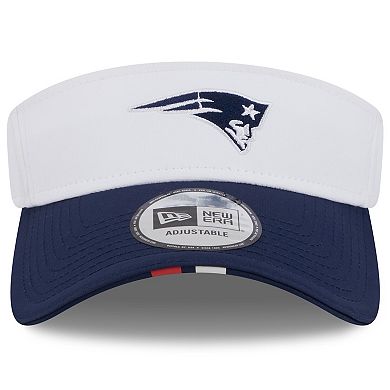 Men's New Era White/Navy New England Patriots 2025 NFL Training Camp Adjustable Visor