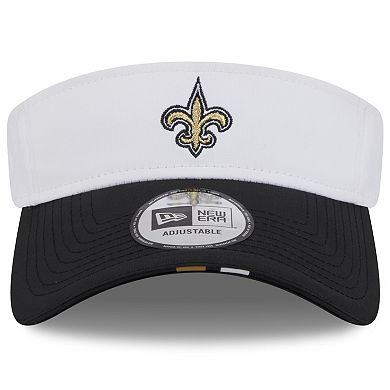 Men's New Era White/Black New Orleans Saints 2025 NFL Training Camp Adjustable Visor