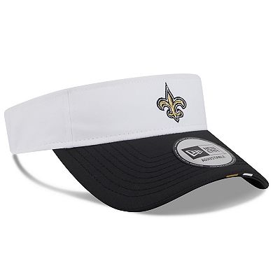 Men's New Era White/Black New Orleans Saints 2025 NFL Training Camp Adjustable Visor