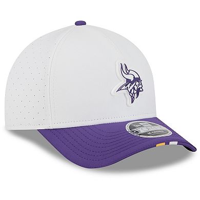 Men's New Era White/Purple Minnesota Vikings 2025 NFL Training Camp A-Frame 9FORTY Adjustable Hat