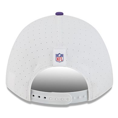 Men's New Era White/Purple Minnesota Vikings 2025 NFL Training Camp A-Frame 9FORTY Adjustable Hat