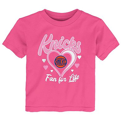 Toddler Outerstuff Pink New York Knicks Fan For Life T-Shirt