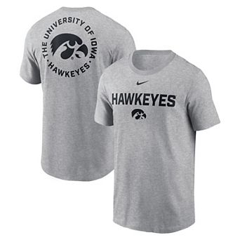 Men's Nike Heather Gray Iowa Hawkeyes Campus 2-Hit T-Shirt