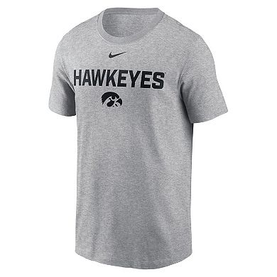 Men's Nike Heather Gray Iowa Hawkeyes Campus 2-Hit T-Shirt