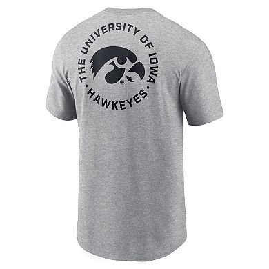 Men's Nike Heather Gray Iowa Hawkeyes Campus 2-Hit T-Shirt