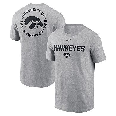 Men's Nike Heather Gray Iowa Hawkeyes Campus 2-Hit T-Shirt