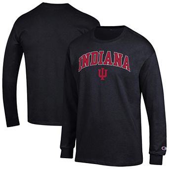 Men's Champion Black Indiana Hoosiers Arch Over Logo 2-Hit Long Sleeve T-Shirt