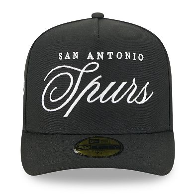 Men's New Era Black San Antonio Spurs 2025 NBA Draft A-Frame 59FIFTY Fitted Hat