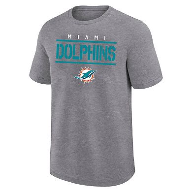 Men's Fanatics Heather Gray Miami Dolphins Big & Tall Top Notch T-Shirt