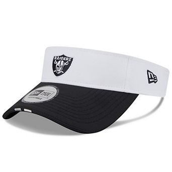 Men's New Era White/Black Las Vegas Raiders 2025 NFL Training Camp Adjustable Visor