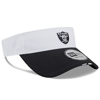 Men's New Era White/Black Las Vegas Raiders 2025 NFL Training Camp Adjustable Visor