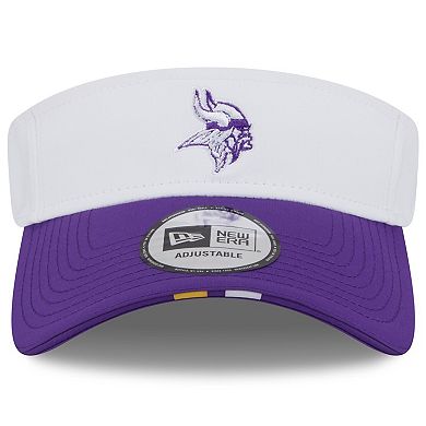 Men's New Era White/Purple Minnesota Vikings 2025 NFL Training Camp Adjustable Visor