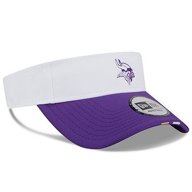 Men's New Era White/Purple Minnesota Vikings 2025 NFL Training Camp Adjustable Visor
