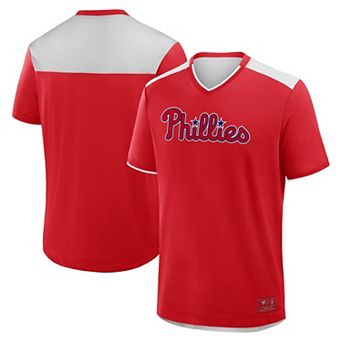 Men's Fanatics Red Philadelphia Phillies Walk Off V-Neck T-Shirt